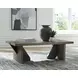 Kandinew Medium Brown and Black Rectangular Cocktail Table