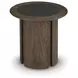Dontayne Warm Brown and Dark Gray Round End Table