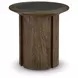 Dontayne Warm Brown and Dark Gray Round End Table