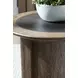 Dontayne Warm Brown and Dark Gray Round End Table