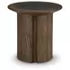 Dontayne Warm Brown and Dark Gray Round End Table