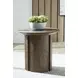 Dontayne Warm Brown and Dark Gray Round End Table