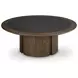 Dontayne Warm Brown and Dark Gray Round Cocktail Table