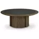 Dontayne Warm Brown and Dark Gray Round Cocktail Table