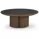 Dontayne Warm Brown and Dark Gray Round Cocktail Table