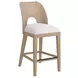 Frame White Upholstered Counter Height Stool