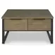 Montia Light Brown and Gunmetal Gray Square Lift Top Occasional Table Set
