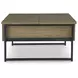 Montia Light Brown and Gunmetal Gray Square Lift Top Cocktail Table