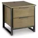Montia Light Brown and Gunmetal Gray Rectangular End Table with USB Charging