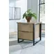 Montia Light Brown and Gunmetal Gray Rectangular End Table with USB Charging