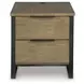 Montia Light Brown and Gunmetal Gray Rectangular End Table with USB Charging