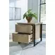 Montia Light Brown and Gunmetal Gray Rectangular End Table with USB Charging