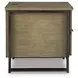 Montia Light Brown and Gunmetal Gray Rectangular End Table with USB Charging