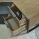 Montia Light Brown and Gunmetal Gray Rectangular End Table with USB Charging