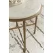 Alben Antique Gold and White Round Marble Top End Table
