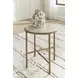 Alben Antique Gold and White Round Marble Top End Table