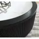 Grayman Matte Black and White Round Marble Top Cocktail Table