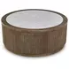 Hadonna Light Brown and White Round Marble Top Cocktail Table