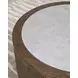 Hadonna Light Brown and White Round Marble Top Cocktail Table