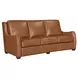 Channing Renaissance Cinnamon Leather Living Room Set with Nailhead Trim