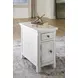 Robbinsdale Antique White Rectangular Chairside End Table with USB Charging