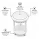 Monaco Blanc Round Glass Top End Table with Tray Insert