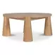 Pax Natural Outdoor Round Travertine Top Occassional Table Set