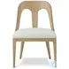 Essence Blonde And Marshmallow Performance Fabric Slat Back Dining Side Chair