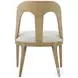 Essence Blonde And Marshmallow Performance Fabric Slat Back Dining Side Chair