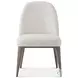 Hudson Pebble Grey Upholstered Dining Solid Back Side Chair Set of 2
