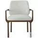 Kesden Pyramid Brown Fabric Upholstered Dining Arm Chair