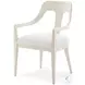 Essence Opal And Marshmallow Performance Fabric Slat Back Dining Arm Chair