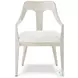 Essence Opal And Marshmallow Performance Fabric Slat Back Dining Arm Chair