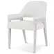 Coastal White and Sandbar Upholstered Delray Dining Arm Chair Set of 2