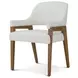 Coastal White and Tobacco Upholstered Delray Dining Arm Chair Set of 2