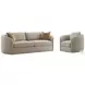 Toulon Grey Oak And Latte Performance Fabric 96" Living Room Set