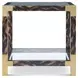 Arakan Calico and Gold Square Glass Top Occasional Table Set