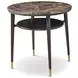 Spencer Green Park Fumed and Gold Round Marble Top Ashburton Place Side Table