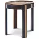 Orbis Pyramid Brown and Beige Round Converge Side Table