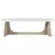 Repose Grey Oak And Grey Visible Inner Wooden 55" Coffee Table with Quartz Top