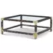 Arakan Calico and Gold Square Glass Top Cocktail Table