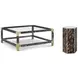Arakan Calico and Gold Square Glass Top Occasional Table Set