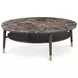Spencer Green Park Fumed and Gold Round Marble Top Stratton Street Coffee Table