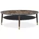 Spencer Green Park Fumed and Gold Round Marble Top Stratton Street Coffee Table
