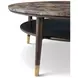 Spencer Green Park Fumed and Gold Round Marble Top Stratton Street Coffee Table