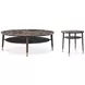 Spencer Green Park Fumed and Gold Round Marble Top Stratton Street Occasional Table Set