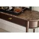 Spencer Green Park Fumed and Gold Oval Marble Top Curzon Console Table