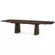 Spencer Green Park Fumed and Gallery Gold 128" Rectangular Hyde Park Extendable Dining Room Set
