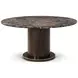 Spencer Green Park Fumed and Gallery Gold 60" Round Marble Top Belgravia Dining Table