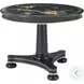 Spencer London Black And Italian Silver Chinoiserie 42" Round Center Table